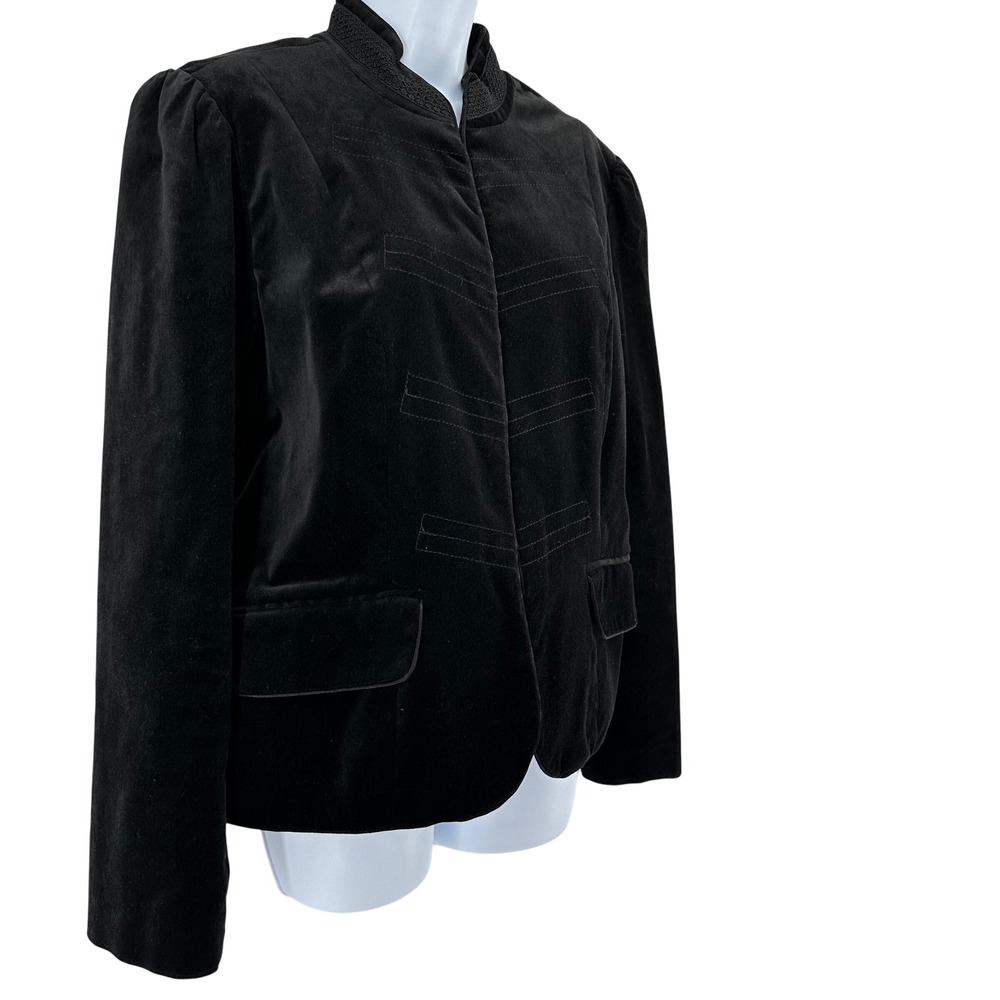 Mossimo Military Velvet Jacket Band Victorian Goth Steampunk Womens L Black